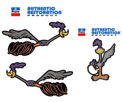 Fits 1969-1974 Plymouth Road Runner Standing and Running Bird Decals - Изображение 1 из 3