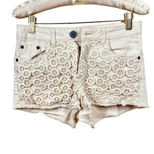 Mossimo cream shorts kids front crochet high rise size 7 - Picture 1 of 10