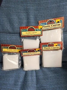 Vintage Darice Plastic Canvas Various Size Square 10 Pack Lot of 5 Total of 50 - Picture 1 of 1