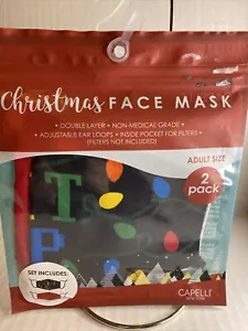 Máscaras faciales navideñas Capelli New York 2pk nuevas - Imagen 1 de 4
