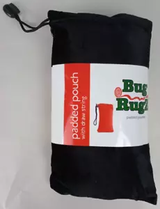 Bug Rugz 9" x 5" Bolsa de tubo acolchada cuerda anillo en D terciopelo negro - Imagen 1 de 6