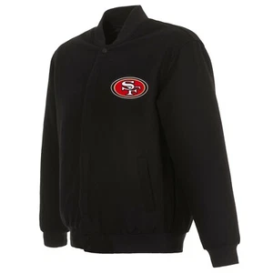 NFL San Francisco 49ers JH Design Wool Reversible Jacket 2 Front Patches Logo - Picture 1 of 5
