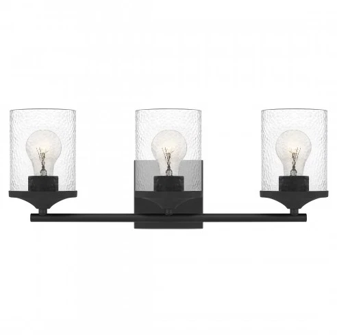 Abner 3 Light 21 inch Matte Black Bath Light Wall Light ABR8621MBK - Image 1 of 1