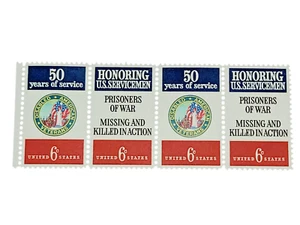 Estampillas postales 1970 honrando a militares estadounidenses 50 años de 4 6c MNH - Imagen 1 de 4