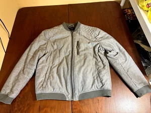 BANANA REPUBLIC Gray Motorcycle Jacket Coat XL Cotton - Picture 1 of 6