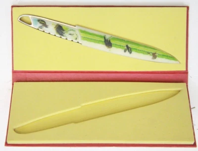 Nuevo Cuchillo de Regalo Decorativo Ocho Pulgadas 8" En Caja Roja Pájaro Águila Verde Azul BB250 Foto 1 de 4