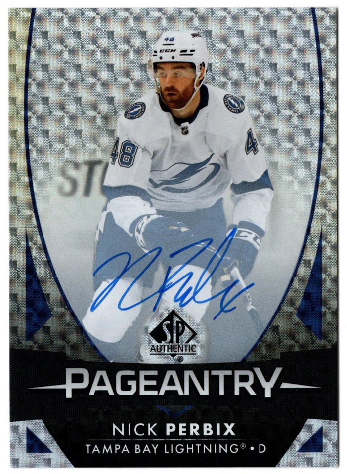 2023-24 Upper Deck SP Authentic Pageantry Auto NICK PERBIX #P-48 Lightning UD - Image 1 of 1