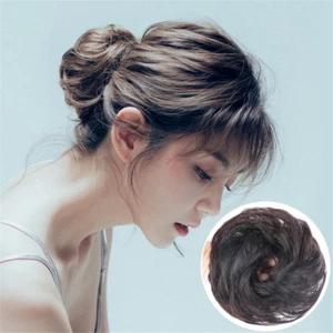 Real Natural Wavy Messy Bun Hair Piece Scrunchie 100%  Human Hair Extensions 1PC - Picture 1 of 14