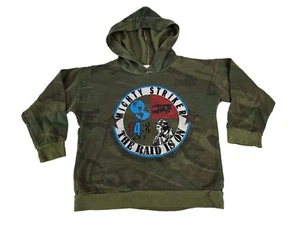 Vintage Boys size M 6-8 camo hoodie Pullover Graphic Print by Chillie Willie - Picture 1 of 7