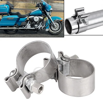 Steel 1.75" Exhaust Clamp on Headers Fit For Harley Fat Boy Electra Street Glide Foto 1 de 4