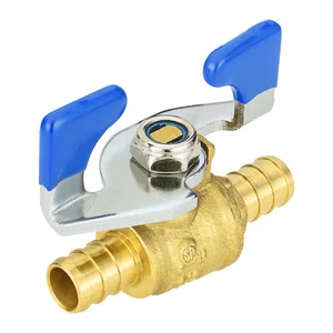 EFIELD 1/2"×1/2"Pex Butterfly Ball Valve Blue Handle Brass No Lead Free Shipping - Picture 1 of 4