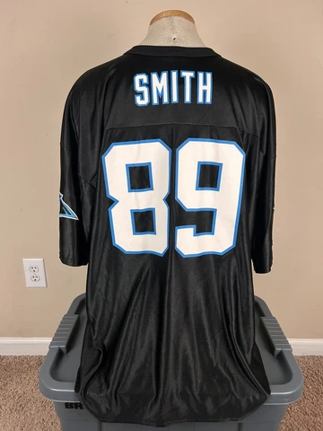 Vintage NFLPA Carolina Panthers Steve Smith #89 Black Jersey Men’s Size XXL Cover