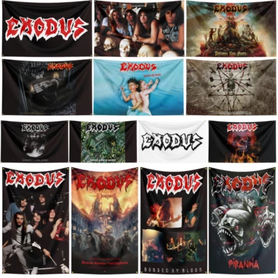 Póster tapiz de pared bandera banda de rock de metal pesado Exodus + ojales de latón Foto 1 de 4