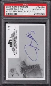 Placa de impresión de béisbol James Shields Topps Tribute 2013 automática/1 precio de venta público auténtico - Imagen 1 de 2