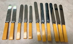11 Piece VTG Englishtown Viners Ltd. Sheffield England Gold Celluloid Handles - Picture 1 of 5