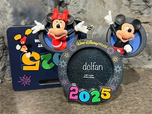 2025 Walt Disney World Parks Mickey Minnie Picture Frame Christmas Ornament NEW - Picture 1 of 4