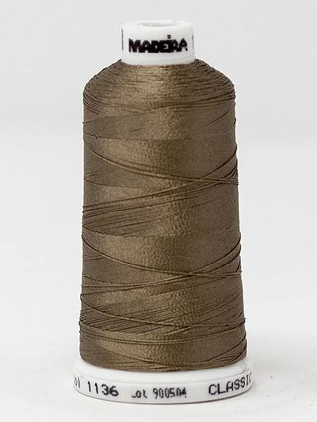 Madeira Classic Rayon 40, #1136 DARK TAUPE 1000m Embroidery Thread - Image 1 of 1