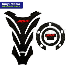 Carbon Fiber Oil Tank Pad Gas Cap Cover Sticker Decal Grip For Yamaha R6 YZF600 - Picture 1 of 6
