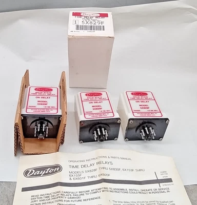 3 NUEVO STOCK ANTIGUO DAYTON EE. UU. 1,8 A 180 SEGUNDOS RELÉ DE RETARDO DE TIEMPO 5X829F enchufe octal Foto 1 de 4