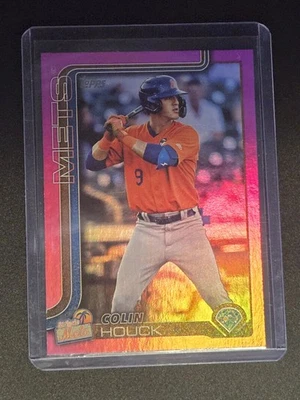 2025 Topps Pro Debut Colin Houck Pink Foil Refractor Chrome /199 New York Mets - Image 1 of 2