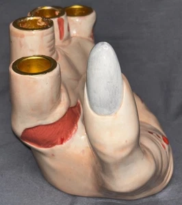 GANZ Ceramic Bloody Witch Hand Candle Holder Spooky Horror Halloween Decor - Picture 1 of 13