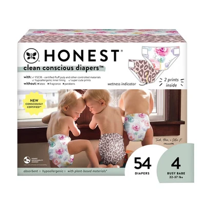 Pañales desechables Honest Clean Conscious - Tanga salvaje y flor de rosa - Foto 1 de 4