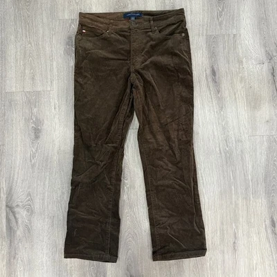 Pantalones de pana Tommy Hilfiger para mujer talla 8 marrón tiro medio calce clásico Y2K Foto 1 de 4