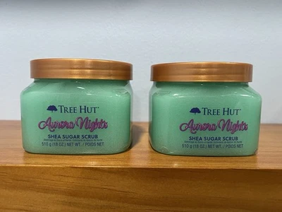 TREE HUT NUEVO Aurora Nights Lote de 2 Exfoliantes de Azúcar de Karité 18oz Cada TOTALMENTE NUEVO Foto 1 de 4