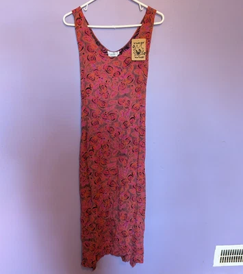 Beautiful U 90s Whimsigoth Witchy Spirals Dress Rayon Made in USA XL Grunge Y2K - Image 1 of 4