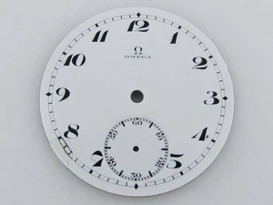 Omega antico quadrante smaltato svizzero originale quadrante 43,2 mm per orologio da tasca - Foto 1 di 11