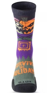 NEW 5.11 TACTICAL SOCK AND AWE CREW SOCKS HALLOWEEN NIGHTMARE EDITION SIZE LARGE - Imagen 1 de 9