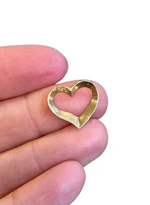 14k Massiv Gelbgold Herz Charm Anhänger 0,5 Zoll 1,21 Gramm - Bild 1 von 11