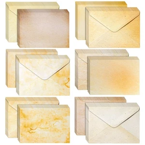 60 Pack Vintage Style Blank Cards and Envelopes 5x7 for Card Making (6 Designs) - Picture 1 of 10