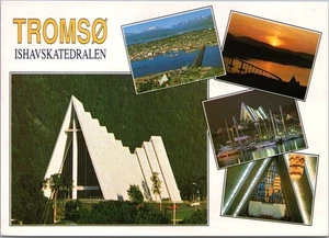 TROMSO, NORWAY 4x6" Postcard "Ishavskatedralen" ARCTIC CATHEDRAL Multi-View - Picture 1 of 2