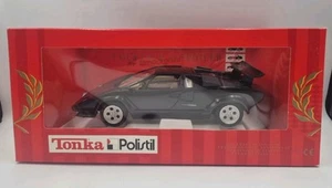 Tonka Polistil Black LAMBORGHINI COUNTACH C/Spoiler 1:18 Diecast Sportscar Boxed - Picture 1 of 6