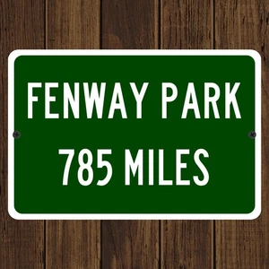 Custom Fenway Park Mileage Highway Schild Boston Red Sox Distance Metall Straßenschild - Bild 1 von 5