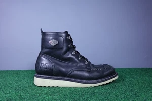 Botas de motocicleta Harley Davidson Hagerman de cuero negro D93469 para hombre - talla 11 M - Imagen 1 de 10