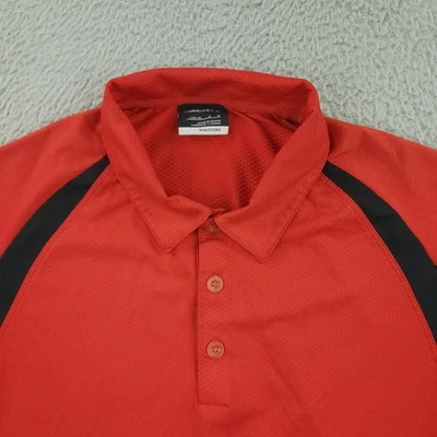 Camisa Polo de Golf Nike Juvenil Grande Roja Negra NikeFITDRY Bloque de Color Raglán Elastizada Foto 1 de 4