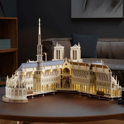Boardwalk Puzzles 4D Build Notre Dame 3D Model Kit Puzzle with LED Lights - Image 1 of 4