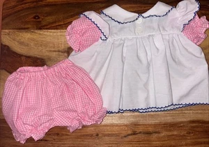 Vtg 80s Cabbage Patch Kids / Doll Pink Gingham Dress Top & Bloomers CPK ML04 - Picture 1 of 10