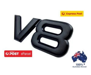 V8 CAR BADGE MATTE BLACK ABS EMBLEM Fits Toyota Landcruiser Lexus etc - Picture 1 of 1
