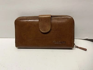 GOLD DUCK genuine leather pocketbook wallet pocket book Brown - Picture 1 of 5