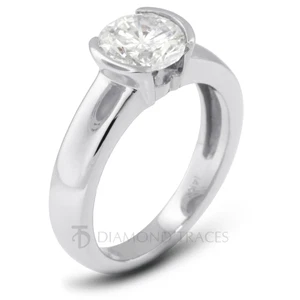1 1/2ct H SI2 runder natürlicher Diamant 950 Plat. Solitär Verlobungsring - Bild 1 von 8