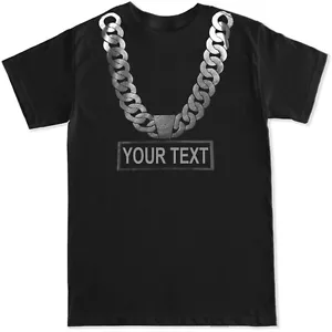 Silver Gold Chain Custom Name Metallic Print Hip Hop POP LOCK DANCE Team T Shirt - Picture 1 of 5