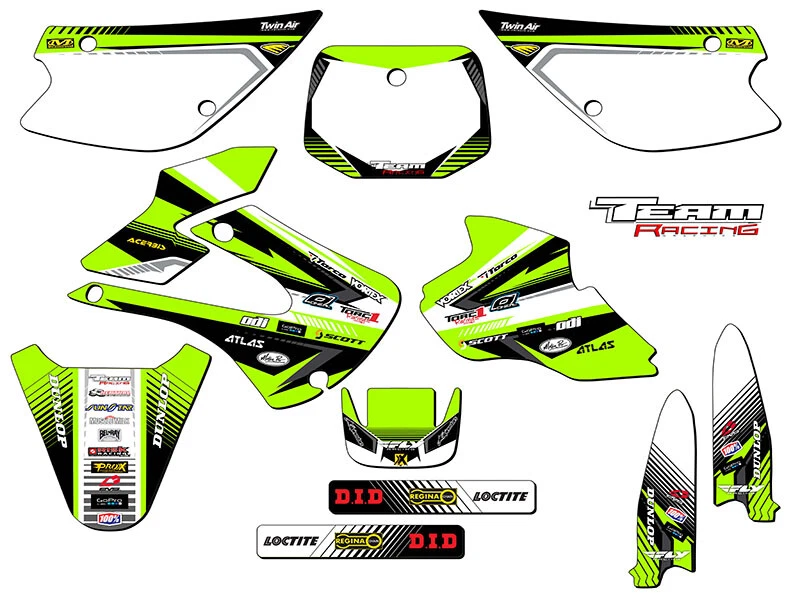 1998-2000 KAWASAKI KX 80 100 KX80 KX100 GRAPHICS KIT DECALS DECO STICKERS 1999 - Image 1 of 1