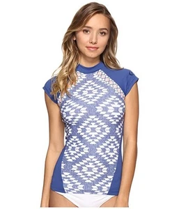 $55 NEW RIP CURL DEL SOL SS RASH GUARD Blue rashguard 50+ UPF S SMALL code K2 - Picture 1 of 4