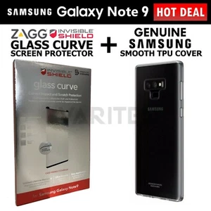 Zagg Note9 Glass Screen Protector + Samsung Smooth Cover Case for Galaxy Note 9 - Picture 1 of 9