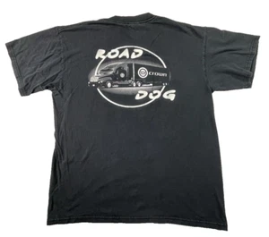 Road Dog Crown Trucking T-shirt Mens Large Black Semi Truck Trucker - Picture 1 of 7