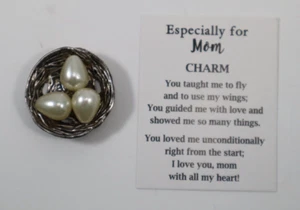 YTOP 3 egg triplet BIRD NEST CHARM mini figurine Especially for Mom triplet Ganz - Picture 1 of 6