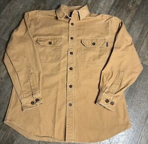 Woolrich Shirt Men’s Medium Chamois Flannel Long Sleeve Brown Buckskin 6460